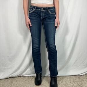 Silver Berkley Flap Low-Rise Straight Leg Jeans W29/L30
